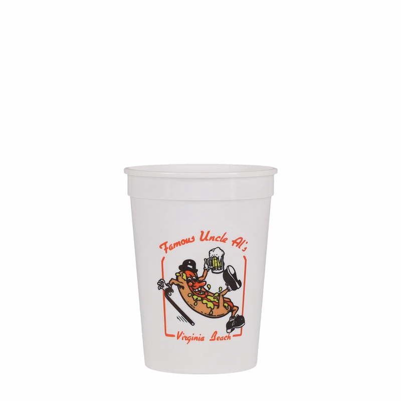 12 oz Stadium Cup Smooth White Digital Print