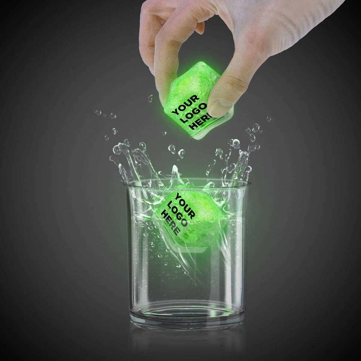 Green Light Up Premium LitedIce Brand Ice Cube(Digi Print) 1