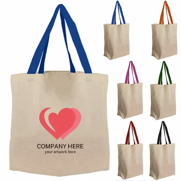 Brunch Cotton Grocery Tote Bag -10x14x5