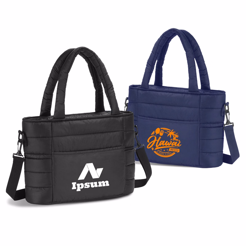 Modern Quilted Puffer Insulated Cooler Tote