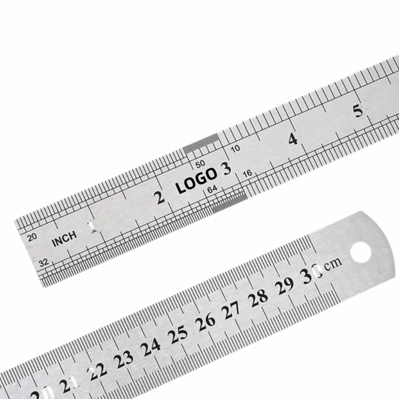 8" 20CM Two-Sided Steel Ruler Measuring Tool