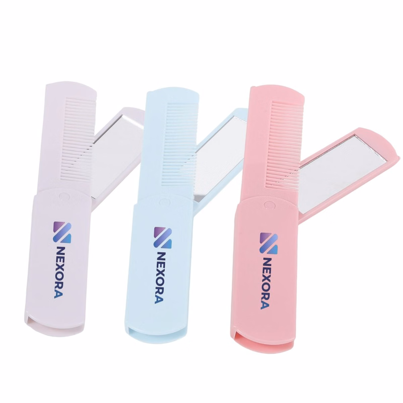 Foldable Hair Comb with Mirror