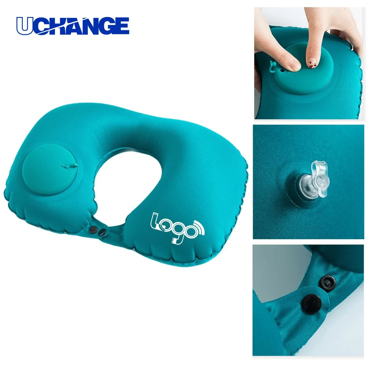 Compact Inflatable Neck Pillow for Comfortable Travel Support 1