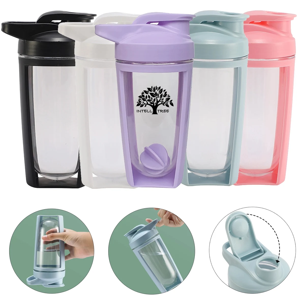 23oz Leak-Proof Workout Shaker Bottle w/ Handle 1