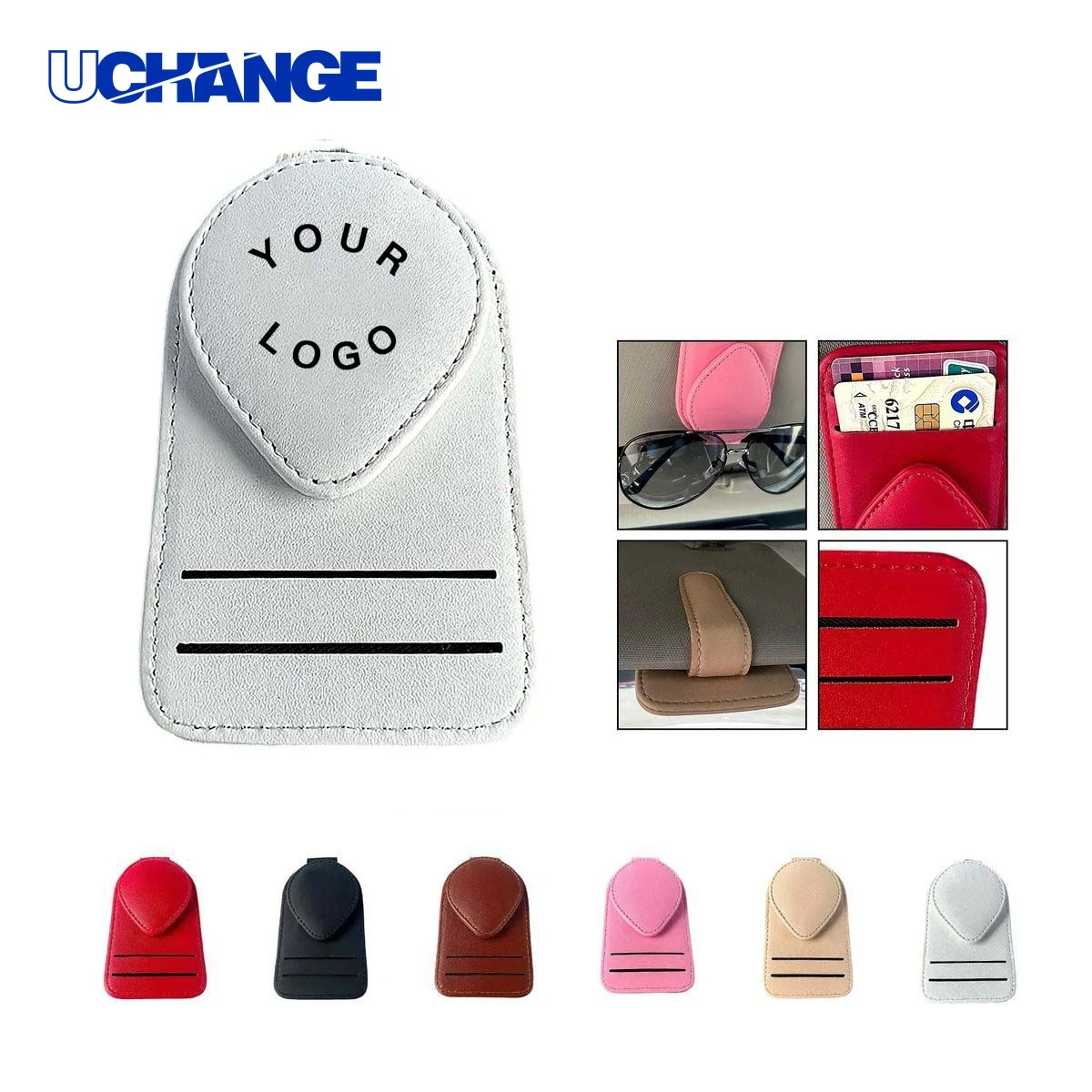 PU Leather Car Visor Sunglass Holder Organizer 1