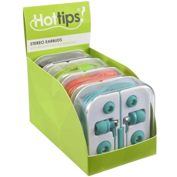 3.5mm Earbuds with Mic - Assorted Storage Case 4' 1