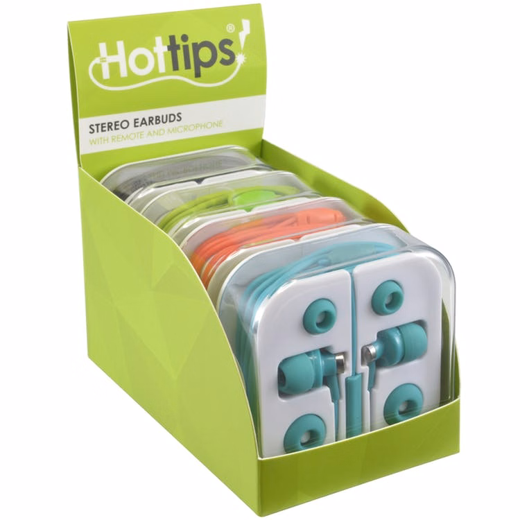 3.5mm Earbuds with Mic - Assorted Storage Case 4'