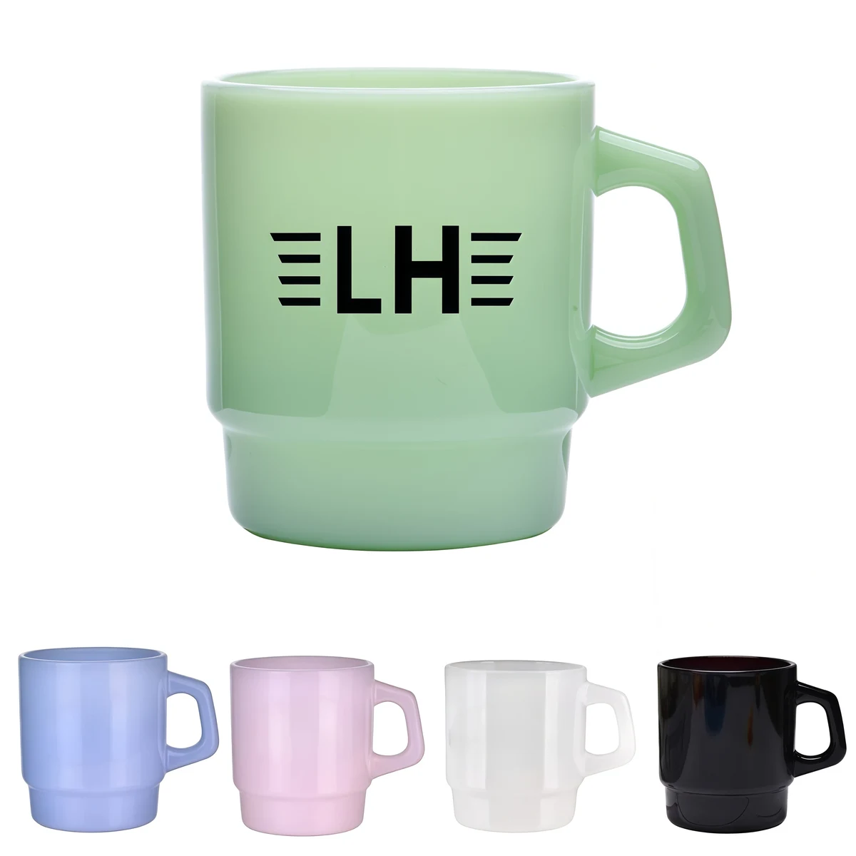 Custom Stackable Jade Glass Coffee Mug 1