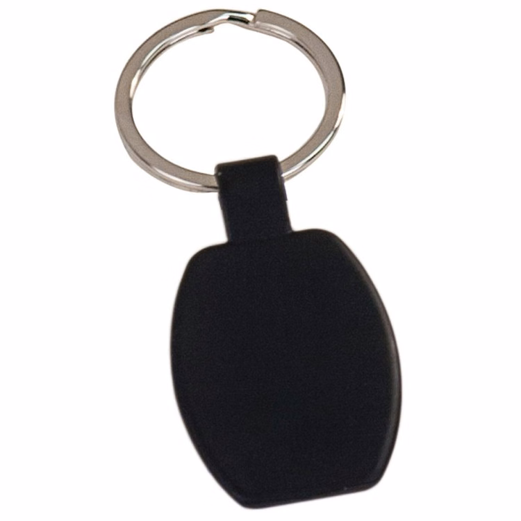 Black Laser Engraved Metal Key Tag