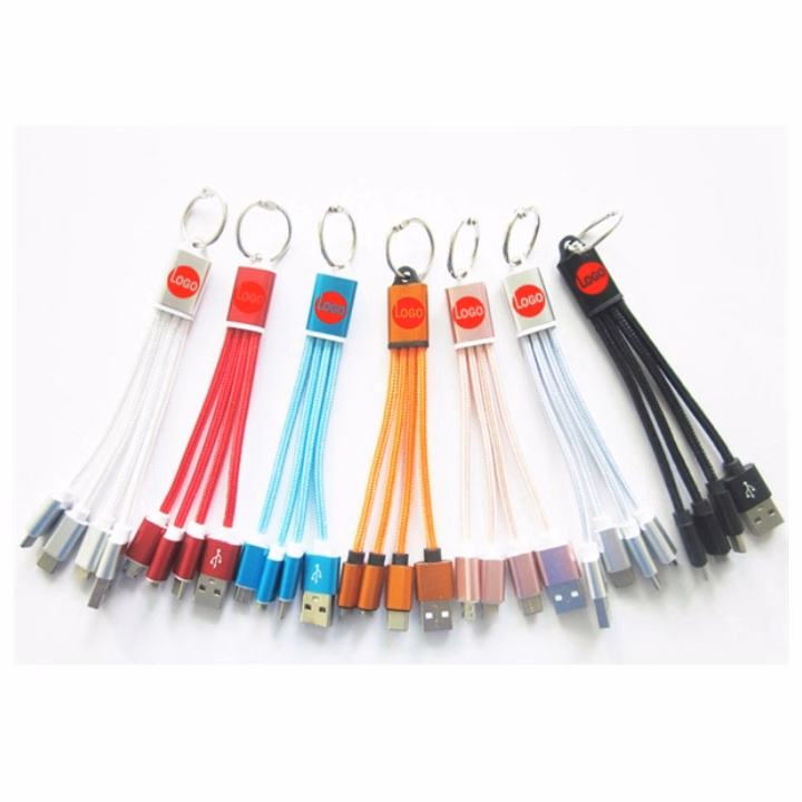 MOQ 100 4-In-1 Keychain Charging Cable