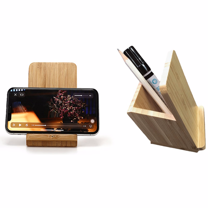 Wood Wireless Charger Desk Organizer