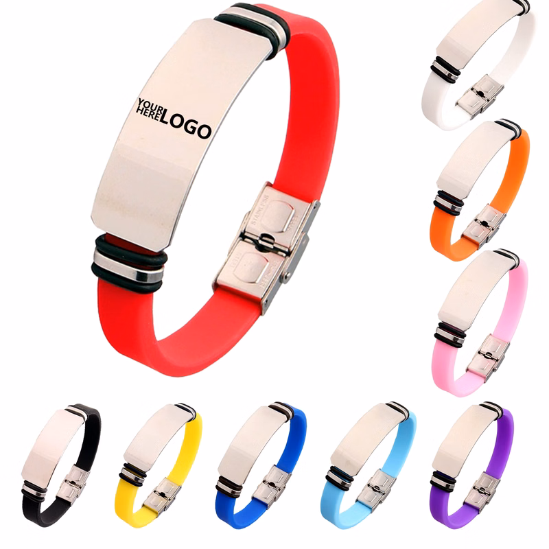 Stainless Steel Silicone Bracelet for Couples