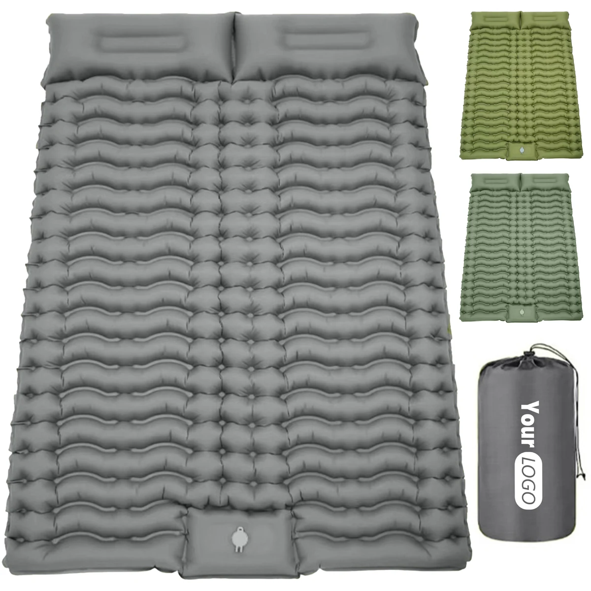 Nylon Portable Double Wave Inflatable Sleeping Mat 1