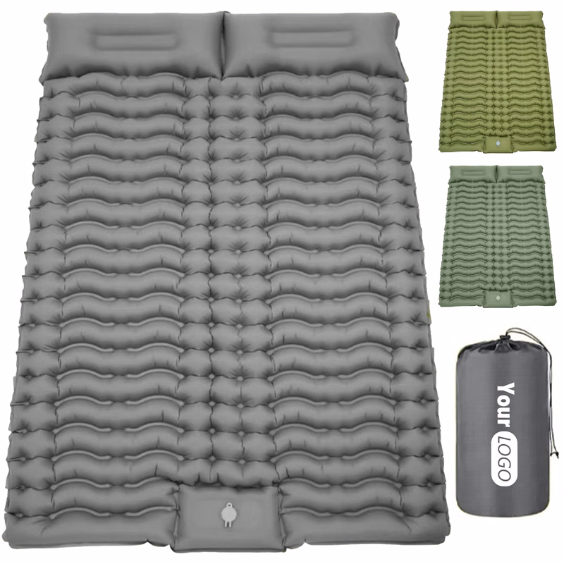 Nylon Portable Double Wave Inflatable Sleeping Mat