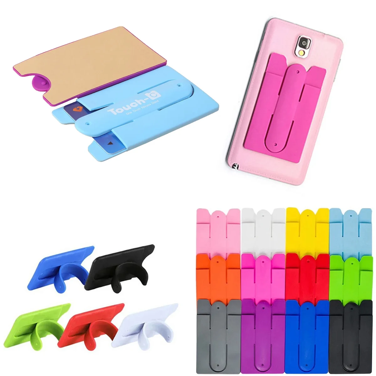 Silicone Kickstand Phone Card Wallet & Stand 1