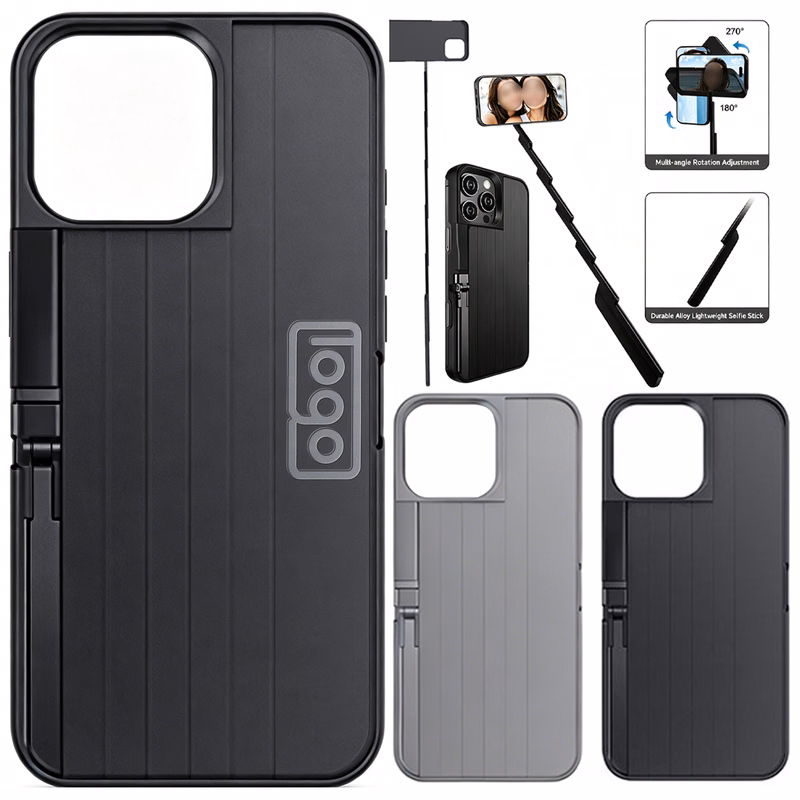 3-In-1 Aluminum Alloy Adjustable Selfie Stick Phone Case
