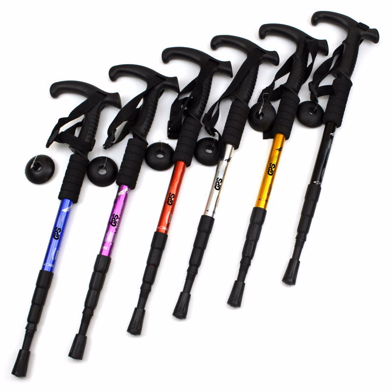 Adjustable Folding Trekking Pole with Comfortable T Handles