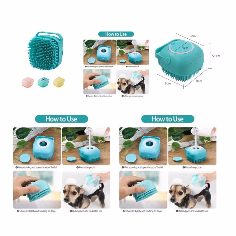 Silicone Dog Bath Brush Comb