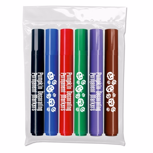 Pumpkin Decorating Permanent Markers - 6 ct - USA Union Made