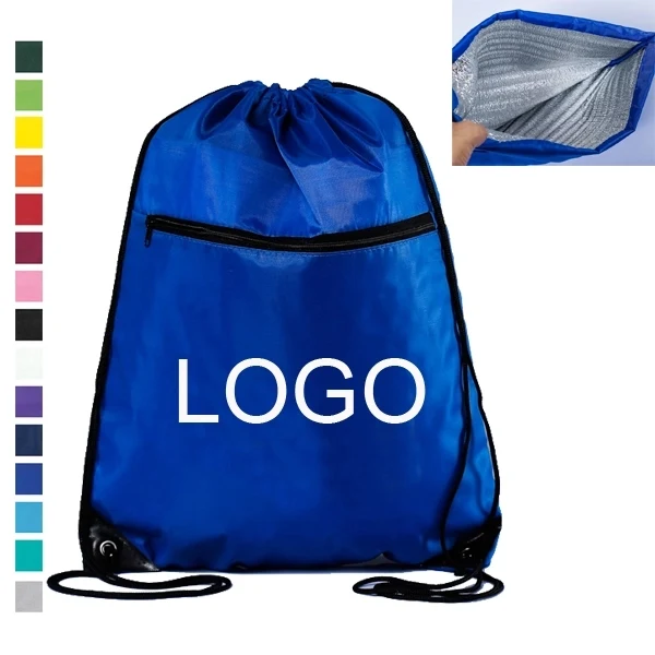 210d Polyester Drawstring Backpack Cooler 1