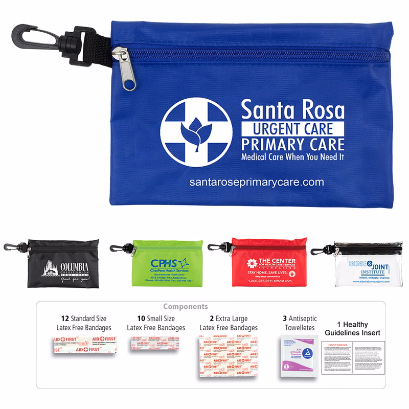 "ALL-YOU-NEED" 28 Piece Multi-Bandage First Aid Kit in Supersized Zipper kit Components with Plastic