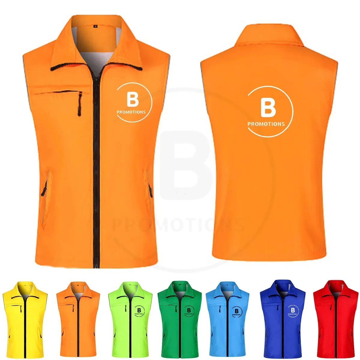 Custom Polyester Work Vest With Mesh Lining 1