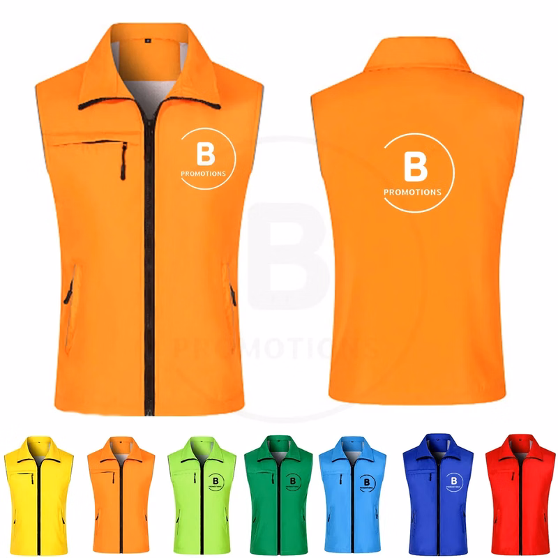 Custom Polyester Work Vest With Mesh Lining