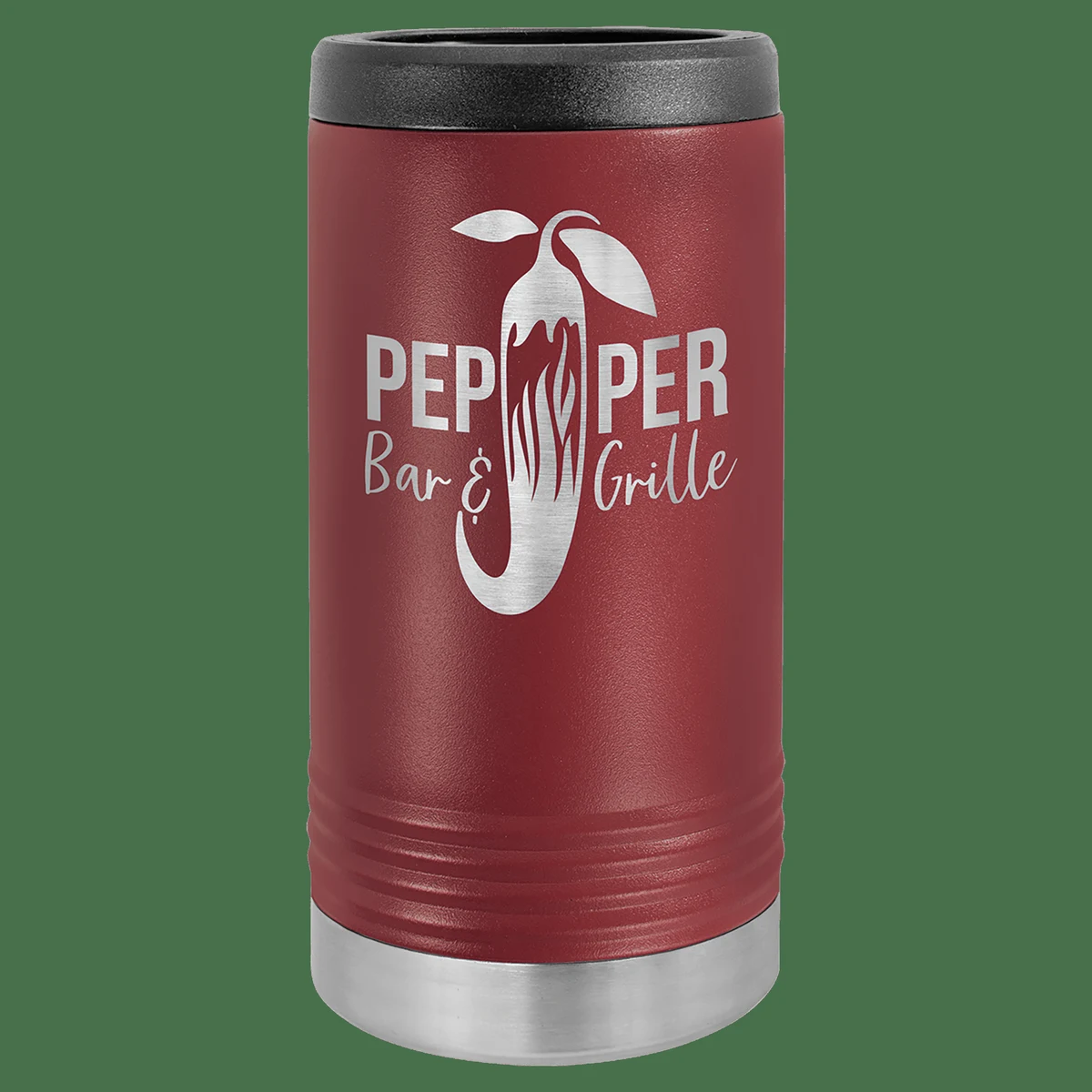 Maroon Laser Engraved Polar Camel Slim Beverage Holder 1