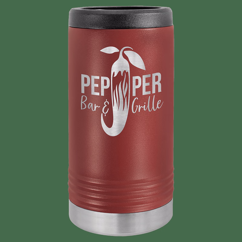 Maroon Laser Engraved Polar Camel Slim Beverage Holder