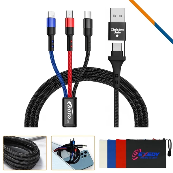 Custom Aluminum 5in1 60W Fast Charging Cable — Multi Device Promo Item 1