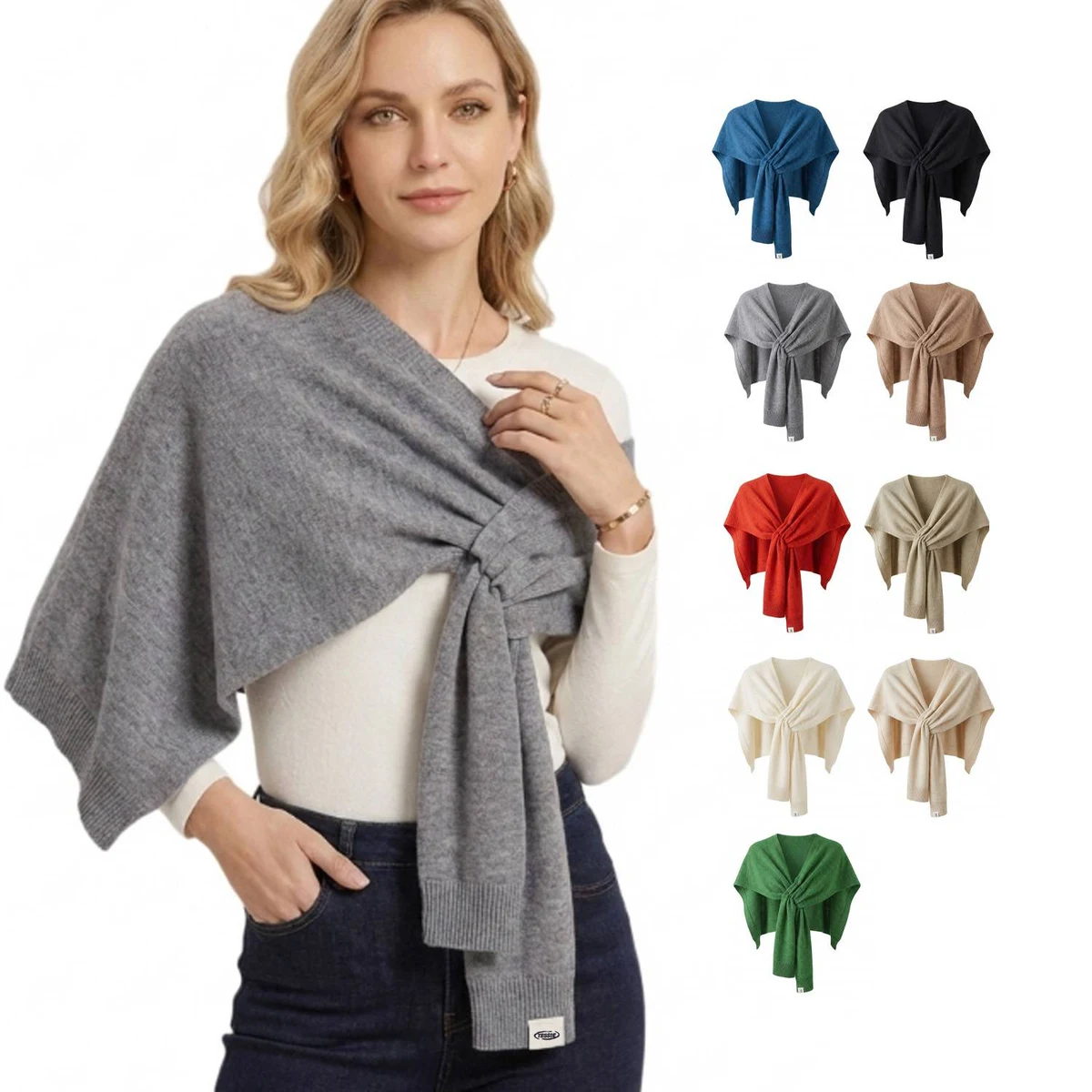 Soft Knit Shoulder Poncho Wrap 1