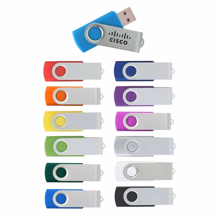 4GB Swing USB Flash Drive w/Metal Swivel Cover