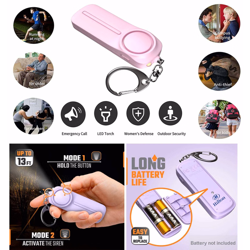 iBank ® Self Defense Alarm Keychain with SOS LED Light