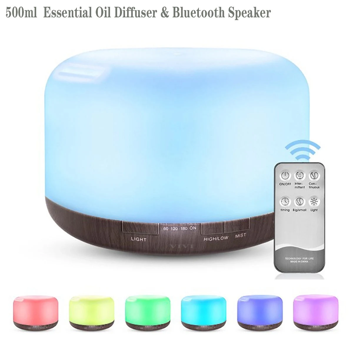 500Ml Essential Oil Diffuser Bluetooth Speaker 1