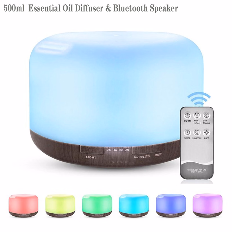 500Ml Essential Oil Diffuser Bluetooth Speaker