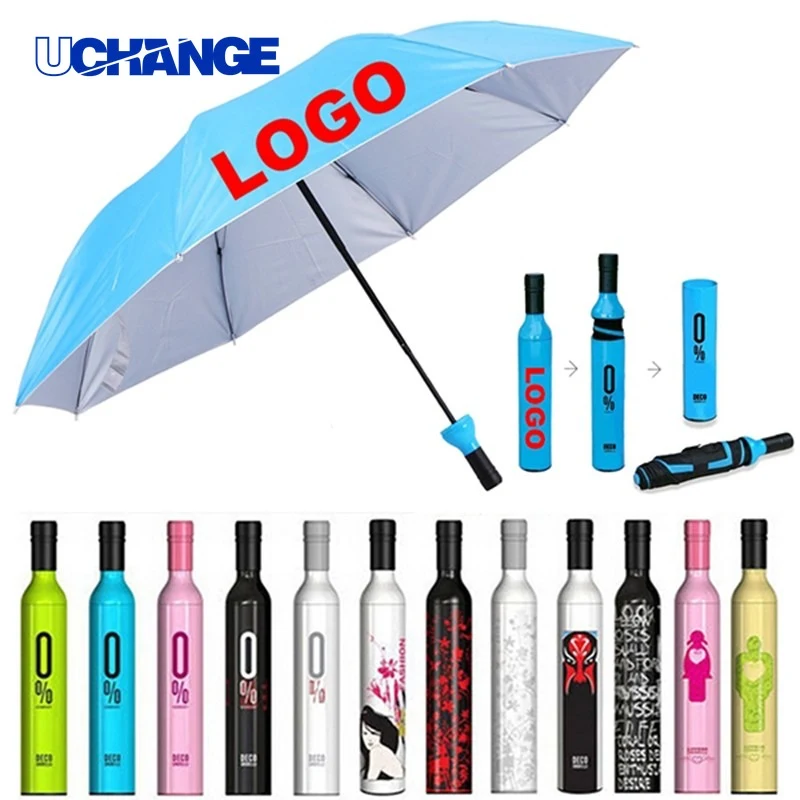 Wine Bottle Shaped All-Weather Umbrella for Travel 1