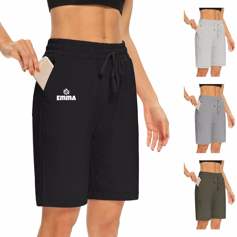 Womens Bermuda Long Loose Yoga Shorts