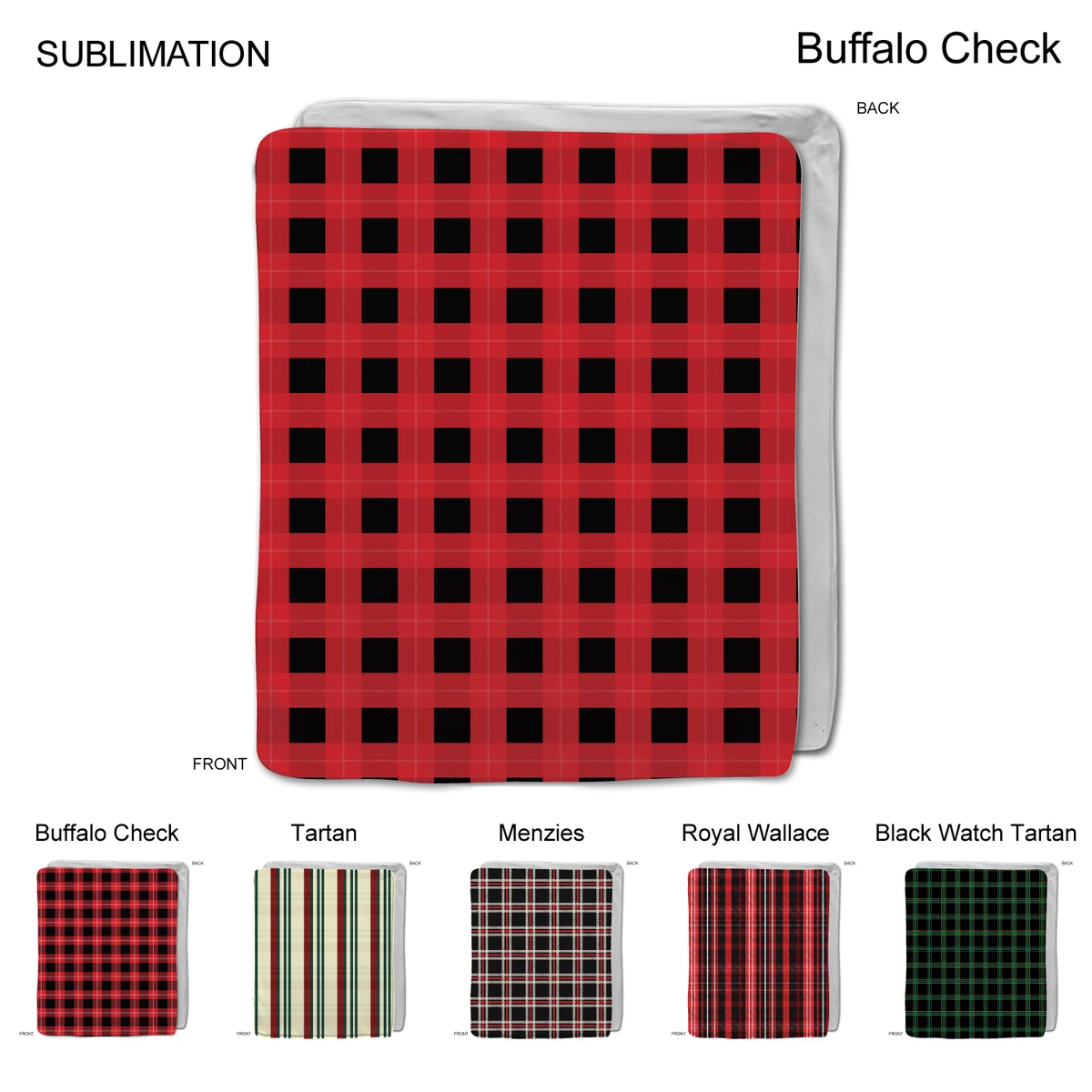 Stock Plaid Design Ultra Soft and Smooth Microfleece blanket, 50"x60", Sublimated 1