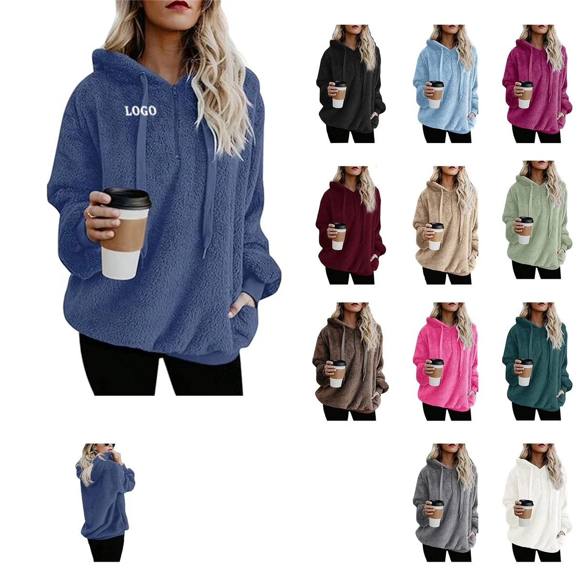 Women's Hoodies Sherpa Pullover Sweater 1