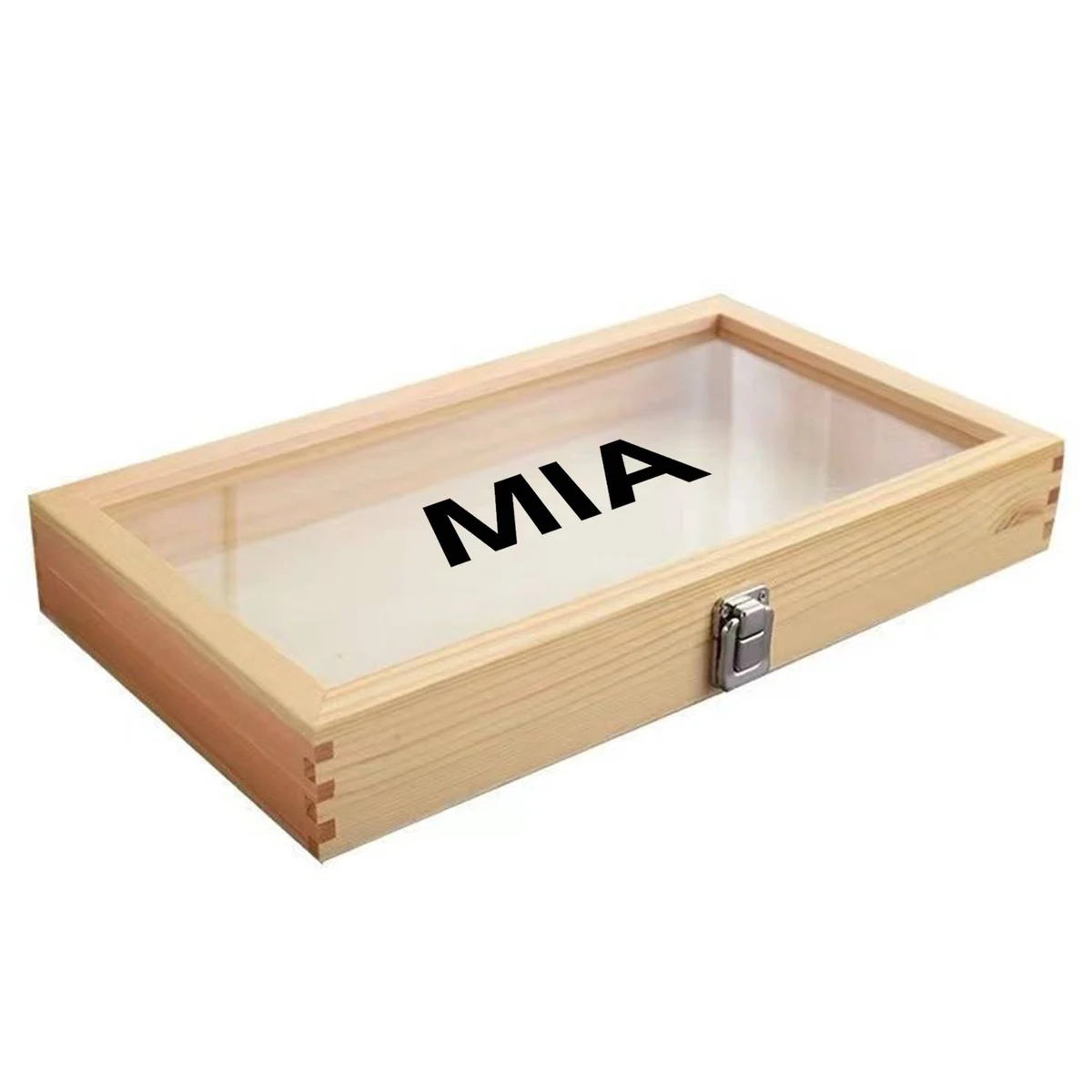 Wooden Storage Box with Clear Lid 1
