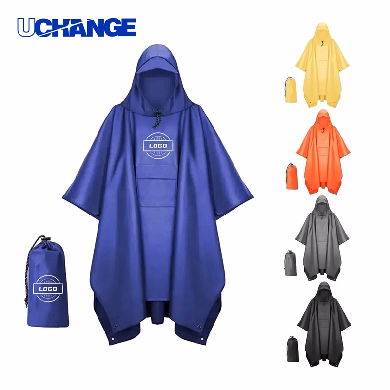 Pteromy Hooded Rain Poncho for Outdoors
