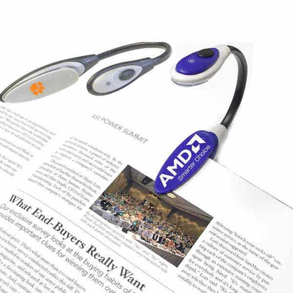 Jumbo flexible flashlight and book light with batteries.