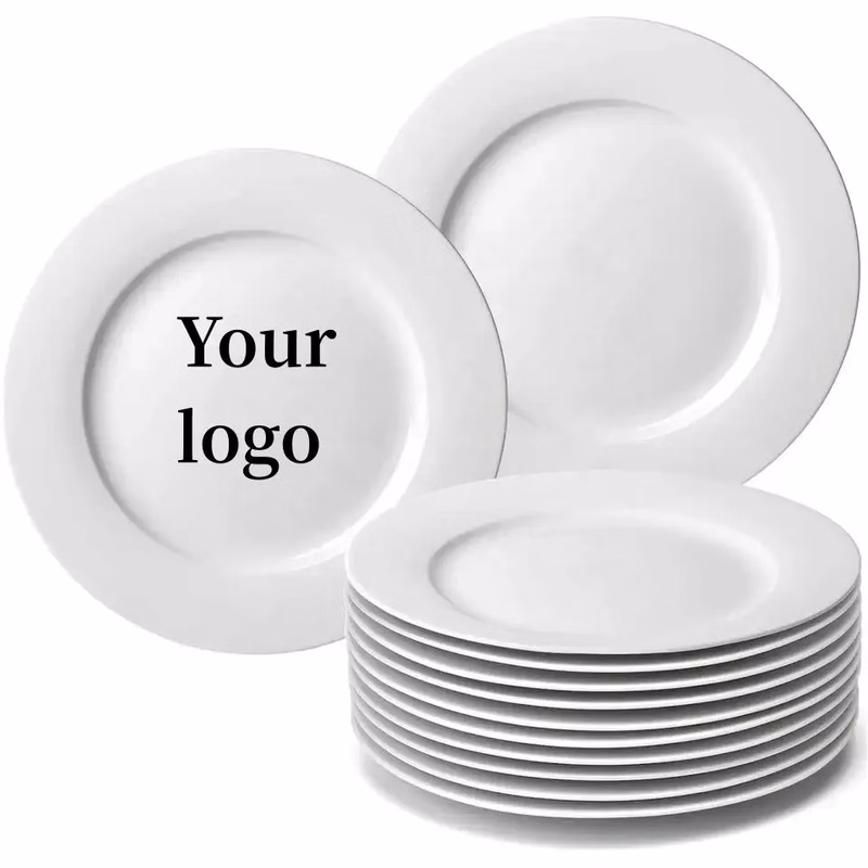 8" White Melamine Flat Breakfast Plate