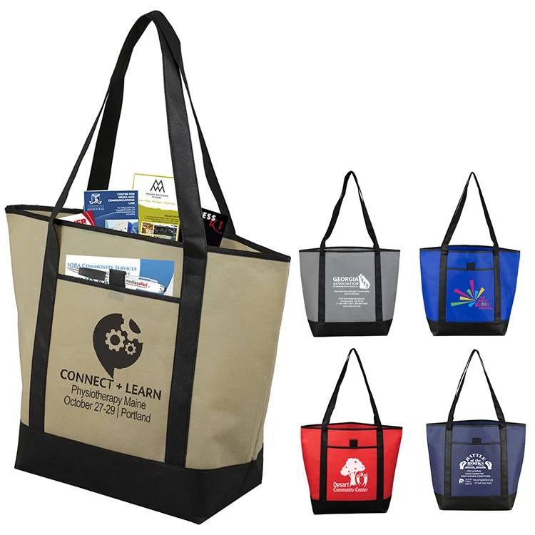 17-1/2"W x 13-1/2"H x 6"Gusset - "The CITY" Convention, Corporate, Travel and Beach Tote Bag 1