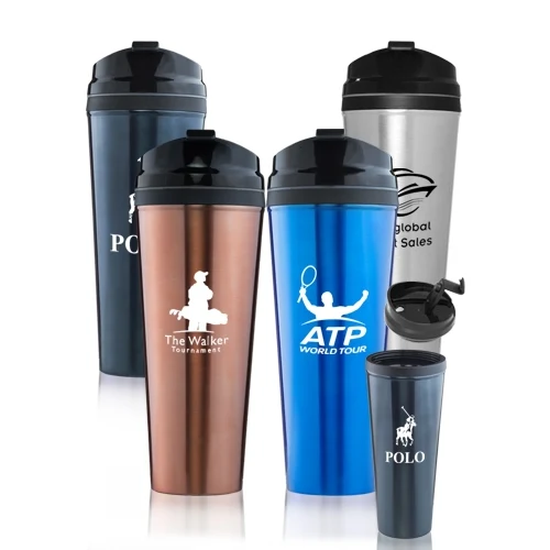 24 oz Stainless Steel Travel Mug w/ Plastic Lid 1