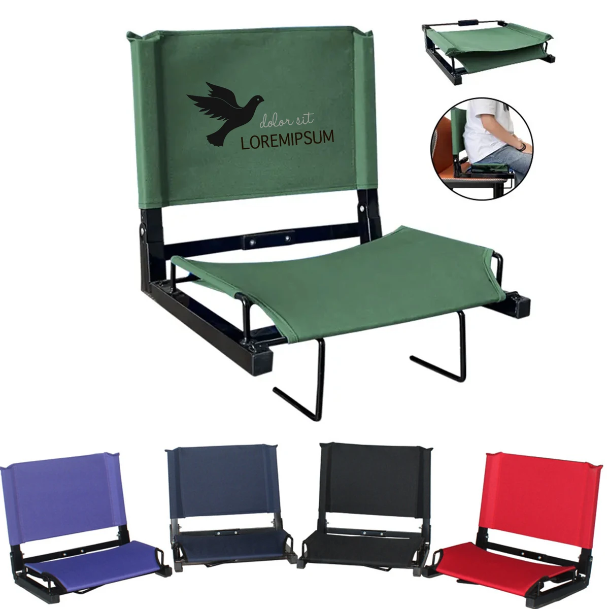 Steel Frame Stadium Seat Outdoor Cushion Camping Chair 1