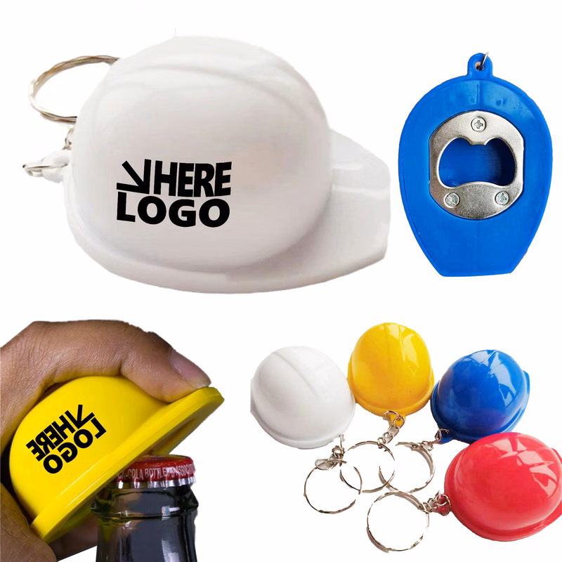 MOQ 20 Construction Hat Bottle Opener Keychain