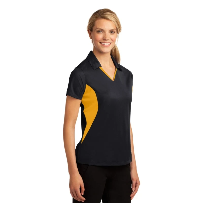 Sport-Tek Women's Side Blocked Micropique Sport-Wick Polo. 1