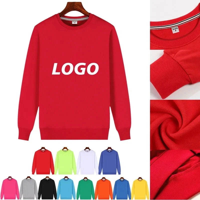 Cotton Crew Neck Sweatshirt, custom hoodie or sweatshirt with logo imprint 1