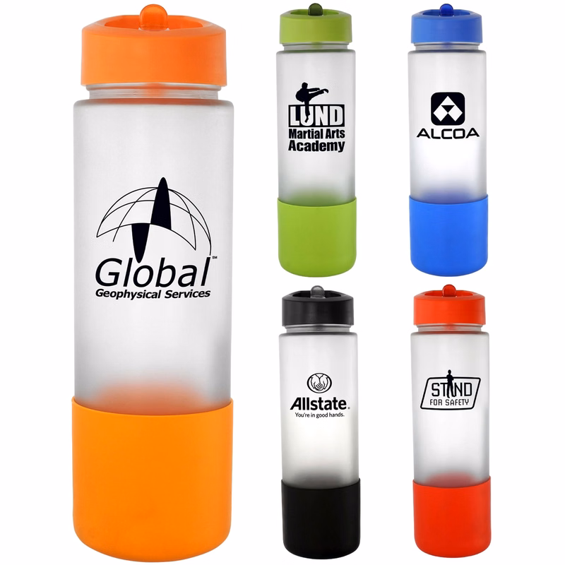 Pop Up 22 oz. Frosted Glass Grip Bottle